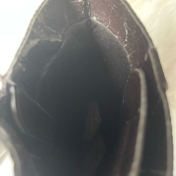 Herstyle brown lace up boots heels nylon and faux leather size 10 - Picture 9 of 12